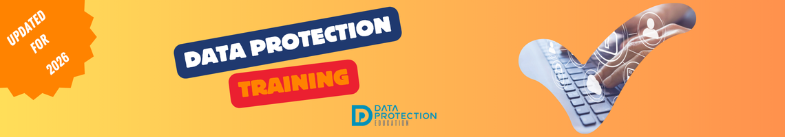 2026 Data Protection Training e-learning module banner, highlighting updates on AI,