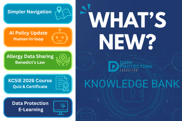 Graphic announcing "What's New" in the DPE Knowledge Bank, detailing portal updates and